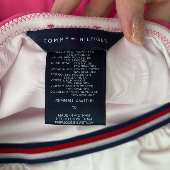 Tommy Hilfiger Ruffle Strapless One Piece Swimsuit - Size 10 - Picture 15 of 16